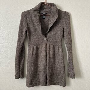 Alfani Petite Shawl Collar One Button Sweater Cardigan heather brown